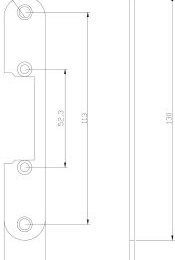 Tetiere plate courte acier inox 130 x 22 x 3 mm radius