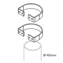 Accessoires acier pour fixation poteau - peut etre utilisé avec tous les détecteurs SPIDER - 2 pieces