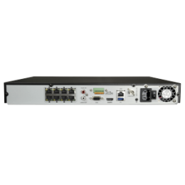 SFI-NVR8208A-4K8P-4AI Enregistreur NVR pour caméra IP 8 CH video 8 Canaux PoE Résolution maximale 12 Mpx Compression H.265+ Bande passante 80 Mbps Sortie HDMI 4K et VGA (indépendantes) Prend en charge les disques durs 2, Alarmes