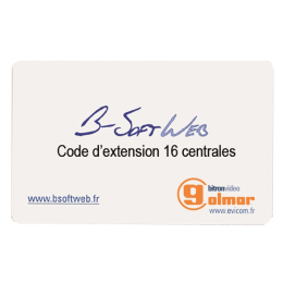 Code d'extension pour BSOFTWEB de 9 à 16 centrales UAV 0151/IP05 et U AV 0151/IP06 (PROXIMAN)