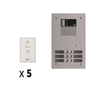 Kit 5 appels audio  MAINS LIBRE avec platine de rue aluminium 5mm GTV62.  - Groupe audio G EL 642 GB2 - Alimentation DIN 25V G FA GB2/A.  - Combinés MAINS LIBRES audio G NHEA