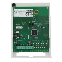 Émetteur-récepteur/répéteur duo BUS wireless, bande 868 MHz/bidirectionnel, jusqu'à 64 dispositifs sans fil chacun pour un total de 128 zones sans fil, complet de conteneur.