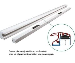 Poignée bandeau ventouses avec contre plaque ajustable DAS L=2500 2V 300 12/24/48 AUTO 7016