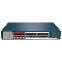 Switch PoE 24 ports PoE + port Combo Gigabit Vitesse 10/100 Mbps Jusqu'à 225W au total pour tous les ports Jusqu'à 4k de table d'adresses MAC Norme IEEE802.3at (PoE) / af (PoE+)