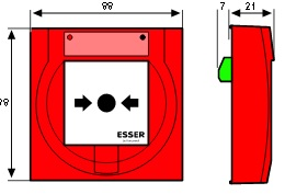 Déclencheur manuel adressable IQ8 MCP pour zone Atex avec membrane, socle, couvercle de protection sans PE