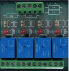 module relais rail din 4 relais 12vdc inverseur co/no/nf pouvoir de coupure max. 250vac / 10a - 30vdc / 10a