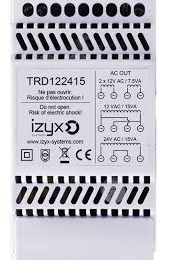 Transformateur rail din 230v ac / 12/24v ac / 15va (1,25/0,625a) - 3 modules