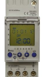 Horloge digitale hebdomadaire 230v ac 2 contacts inverseurs 44 (pas)