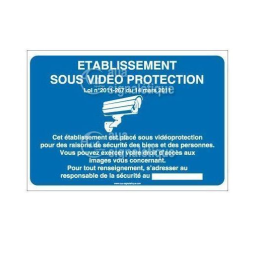 Panneau établissement sous vidéo protection - horizontal 150x105 mm PVC 1,5mm