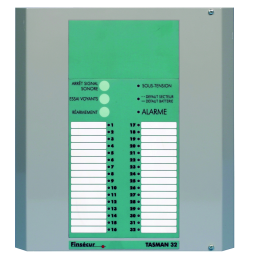 Coffret indépendant 32 relais pour alarmes techniques 32 entrées NO/NF TASMAN  32 V2 - Alimentation 230 v et batterie 12 v 2,3A - sortie utilisateur 12v -liaison par RS485 entre le coffret d'alames techniques et le coffret de rela