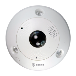 SFI-IPD360-12Y Caméra IP Safire 12 Megapixel - 1/1.7 Progressive CMOS - Compression H.265+/H.265/H.264+/H.264 - Objectif 2 mm Fisheye - IR LEDs Portée 15 m - Microphone intégré