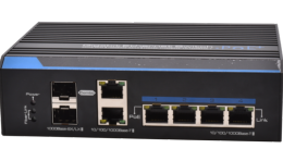 Switch Gigabit, 4x PoE, 2x RJ45 et 2x SFP 1000Mbps, non-géré, design industriel