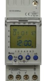 Horloge digitale hebdomadaire 12v ac/dc 1 contact inverseur (44 pas)