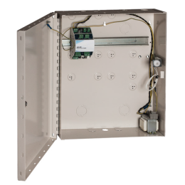 Alimentation 12V/2A supervisée avec isolateur/amplificateur de bus intégré. 2 Entrées et 2 Sorties relais programmables. 2 sorties auxiliares de 500mA chacunes, 500mA pour le bus. Transformateur 55VA Grade 3 Batterie 18Ah max. Cof