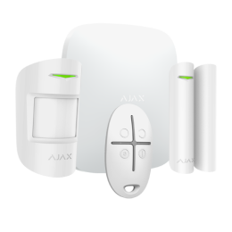 Ajax - Système d'alarme sans fil WiFi, double carte SIM et réseau local 3G - Protocole Jeweller 868MHz - Kit comprenant: AJA-HUBPLUS-W, 1 AJA-MOTIONPROTECT-W,  1 AJA-DOORPROTECT-W et 1AJA-SPACECONTROL-W