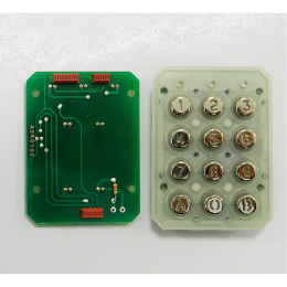 Clavier 12 touches avec carte interface défilement et joint d'étanchéité  pour platine à défilement