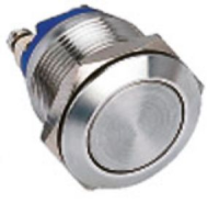 Bouton poussoir acier inox d=19 mm contact no (v)