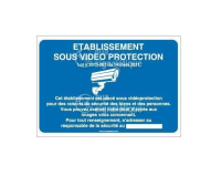 Panneau établissement sous vidéo protection - horizontal 150x105 mm PVC 1,5mm