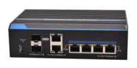 Switch Gigabit, 4x PoE, 2x RJ45 et 2x SFP 1000Mbps, non-géré, design industriel