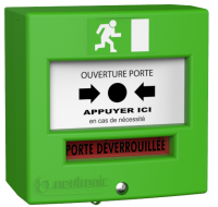 Déclencheur Manuel simple contact VERT "sans marquage" UNIVERSEL